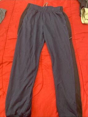 Old Navy Navy Sweatpants with Black Side Panels